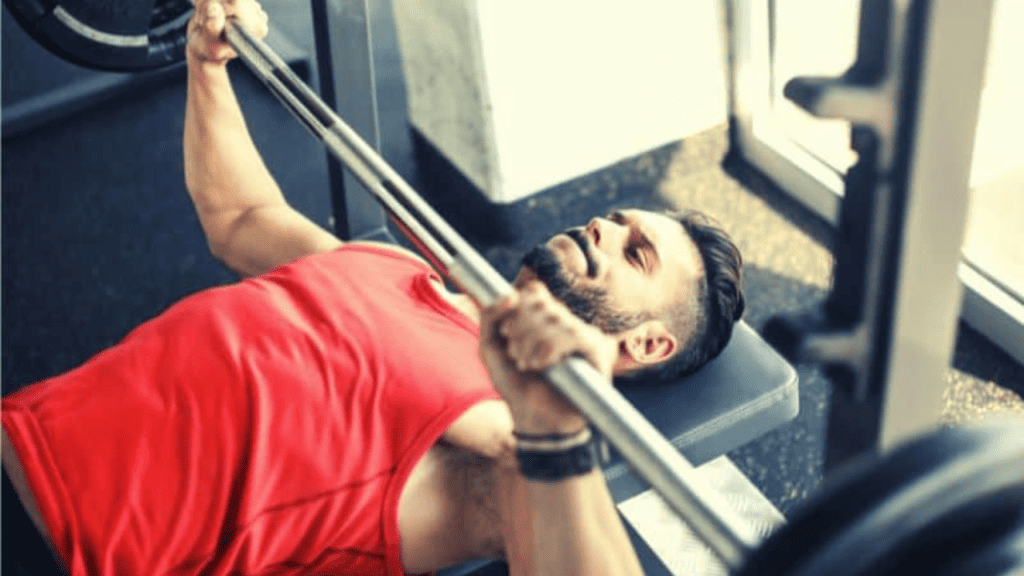 the bench press is great to develop the chest and shoulder muscles.