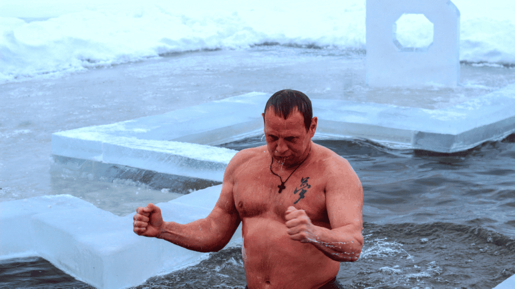 a man in freezing cold water: the science behind cold plunge